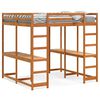 vidaXL Lit superpos&eacute; et bureau et &eacute;chelle 200x200cm bois de pin massif