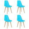 vidaXL Chaises &agrave; manger lot de 4 bleu plastique