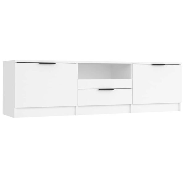 vidaXL Meuble TV Blanc 140x35x40 cm Bois d'ing&eacute;nierie