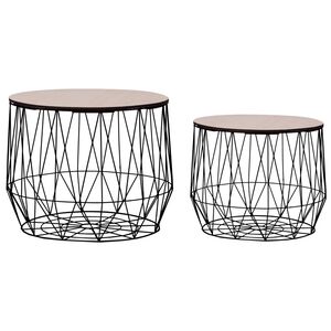 vidaXL Tables basses 2 pcs noir