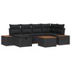 vidaXL Ensemble de canap&eacute; de jardin 7 pc Noir polyrotin