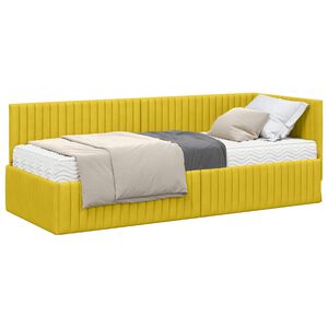 vidaXL Cadre de lit d'angle avec matelas 2 pc Jaune 80 x 200 cm