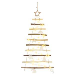 vidaXL Sapin de No&euml;l avec 30 LED Naturel 90 cm fr&ecirc;ne massif