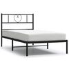 vidaXL Cadre de lit métal sans matelas avec tête de lit noir 100x200cm