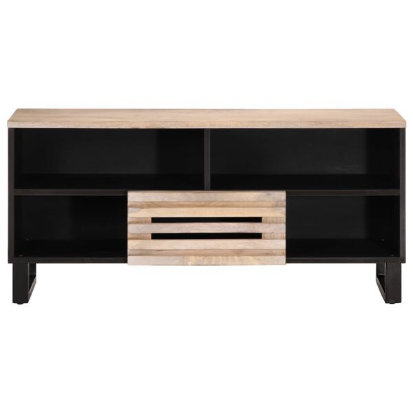 vidaXL Meuble TV 100x34x46 cm bois massif de manguier