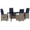 vidaXL Ensemble table et chaises avec coussin 5 pcs Gris Rotin PE