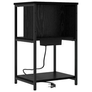 vidaXL Cabinet de chevet Ch&ecirc;ne noir 38 x 31 x 61 cm Bois d'ing&eacute;nierie