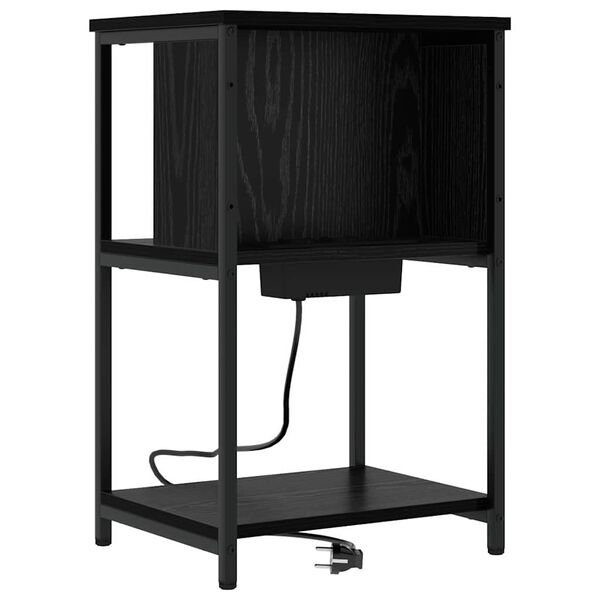 vidaXL Cabinet de chevet Ch&ecirc;ne noir 38 x 31 x 61 cm Bois d'ing&eacute;nierie