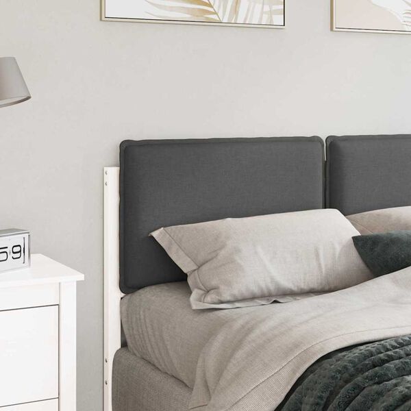 vidaXL T&ecirc;te de lit capitonn&eacute;e Blanc et gris clair 120 cm Pin massif