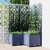 vidaXL Jardini&egrave;re avec treillis bleu gris 80x80x136 cm PP