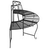 vidaXL Banc demi-circulaire tour d'arbre Ø159 cm Noir Acier