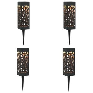 vidaXL Lampes solaires ext&eacute;rieures avec pique de sol 4 pc Blanc chaud