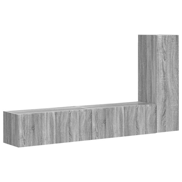 vidaXL Ensemble meuble TV 3 pcs Gris Sonoma Bois d'ing&eacute;nierie