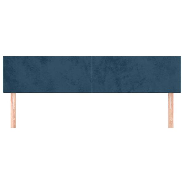 vidaXL T&ecirc;tes de lit Bleu fonc&eacute; 180 x 5 x 78/88 cm Velours