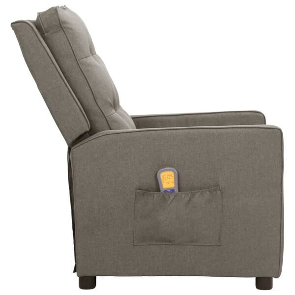 vidaXL Fauteuil de massage inclinable Gris clair Tissu