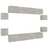vidaXL Ensemble de meubles TV 8 pcs Gris b&eacute;ton Bois d'ing&eacute;nierie