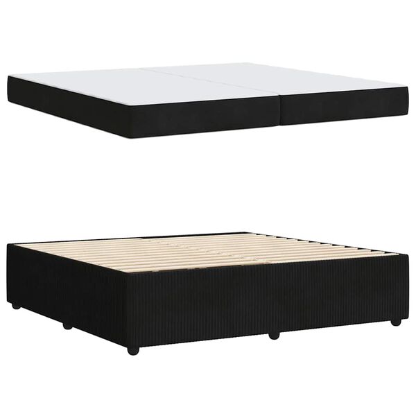 vidaXL Cadre de lit avec matelas Noir 200 x 200 cm tissu