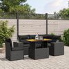 vidaXL Salon de jardin 6 pcs avec coussins noir r&eacute;sine tress&eacute;e