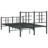 vidaXL Cadre de lit métal sans matelas avec pied de lit noir 120x200cm