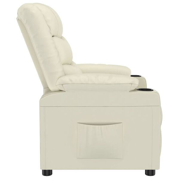 vidaXL Fauteuil inclinable Cr&egrave;me Similicuir