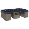 vidaXL Ensemble de canap&eacute; de jardin 10 pcs avec coussins gris