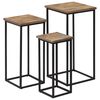 vidaXL Ensemble de tables pour plante 3 pcs Teck recyclé