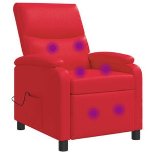 vidaXL Fauteuil de massage inclinable Rouge Simili cuir