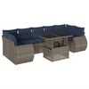 vidaXL Ensemble de canap&eacute; de jardin 8 pcs avec coussins gris r&eacute;sine tress&eacute;e