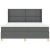 vidaXL Lit &agrave; ressorts avec matelas Gris 180 x 200 cm tissu