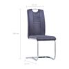 vidaXL Chaises à manger cantilever lot de 2 gris similicuir daim