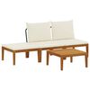 vidaXL 4 pc Bois d'acacia massif et corde Naturel