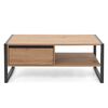 Finori Table basse Denver 55 Ch&ecirc;ne artisanal et gris anthracite