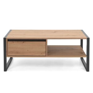 Finori Table basse Denver 55 Ch&ecirc;ne artisanal et gris anthracite