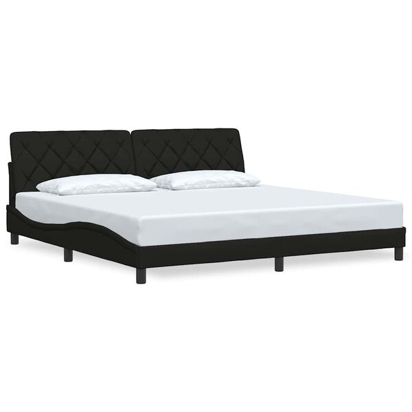 vidaXL Cadre de lit sans matelas noir 200x200 cm tissu