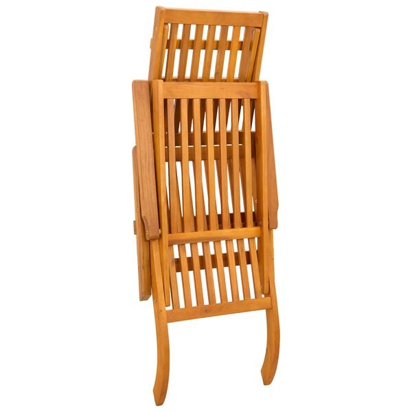 vidaXL Chaise longue inclinable et pliable avec coussin 2 pcs Rouge