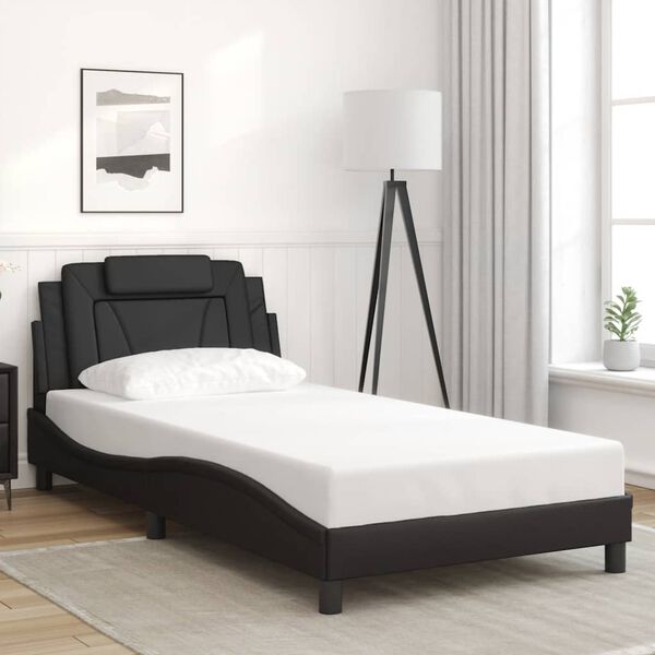 vidaXL Cadre de lit Viana sans matelas noir 100x200 cm similicuir