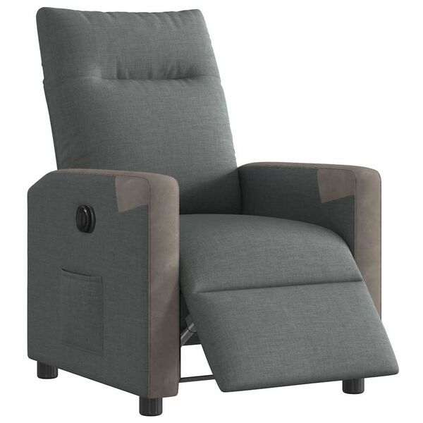vidaXL Fauteuil inclinable &eacute;lectrique Gris fonc&eacute; Tissu