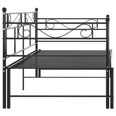 vidaXL Cadre de canapé-lit extensible Noir Métal 90x200 cm