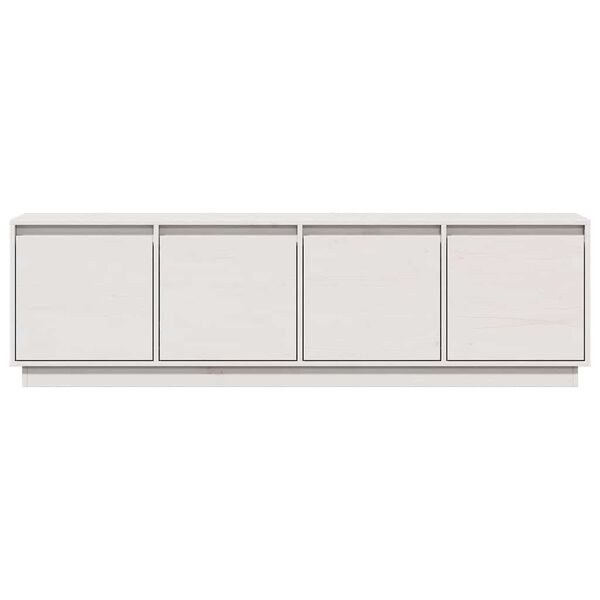 vidaXL Meuble TV Blanc 156x37x45 cm Bois de pin massif