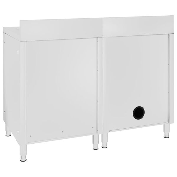 vidaXL Évier de cuisine commercial Acier inoxydable 120x60x96 cm