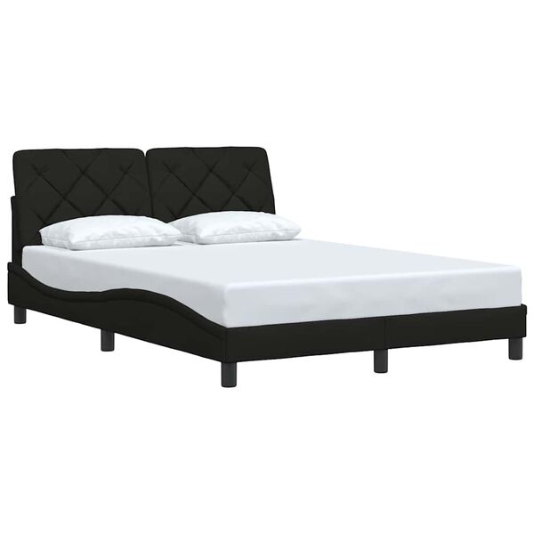 vidaXL Cadre de lit sans matelas noir 120x200 cm tissu
