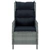 vidaXL Chaise inclinable de jardin coussins R&eacute;sine tress&eacute;e Gris clair