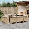 vidaXL Ensemble &agrave; manger de jardin et coussins 13 pcs beige