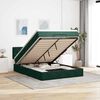 vidaXL Cadre de lit ottoman avec matelas vert fonc&eacute; 140x200 cm velours