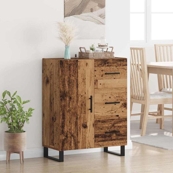 vidaXL Buffet Bois Ancien 69,5 x 34 x 90 cm Bois d'ing&eacute;nierie et fer