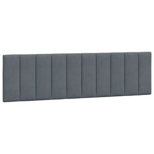 vidaXL Coussin de t&ecirc;te de lit Hanko gris fonc&eacute; 183 cm velours