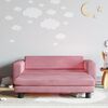 vidaXL Canap&eacute; avec repose-pied pour enfants rose 100x50x30 cm velours