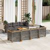 vidaXL Salon de jardin 8 pcs avec coussins gris résine tressée