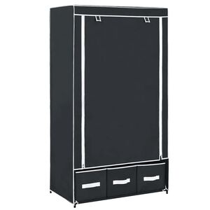 vidaXL Garde-robe Noir 87 x 49 x 159 cm Tissu