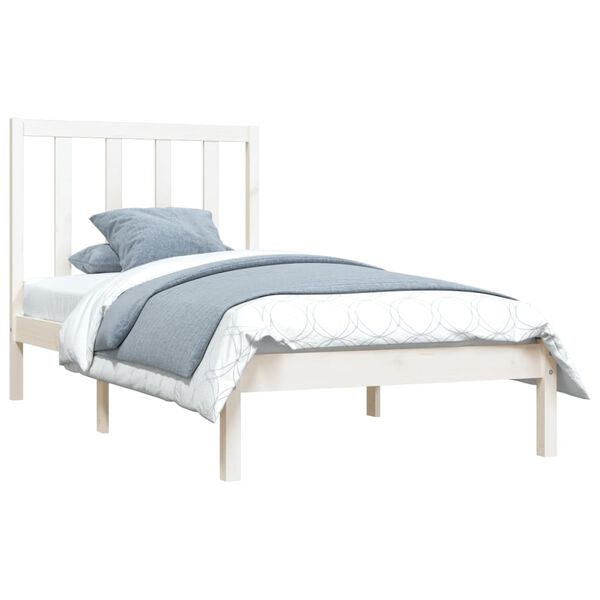 vidaXL Cadre de lit sans matelas blanc bois de pin massif 100x200 cm
